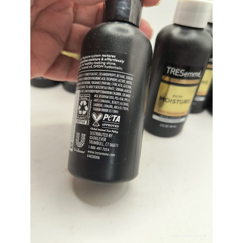 6 TRESemme MOISTURE RICH Shampoo & Conditioner for Hair Travel Size Combo 3 oz - Picture 5 of 8